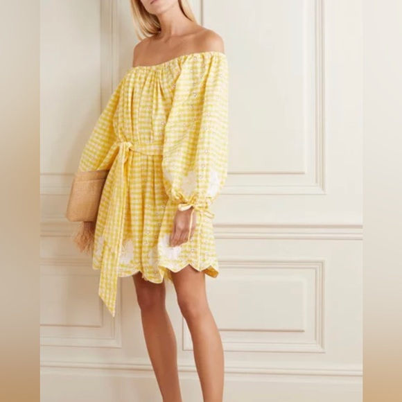 INNIKA CHOO FRIDA BURDS MINI SMOCK IN HONEYCOMB check. Size 1. - Picture 3 of 15